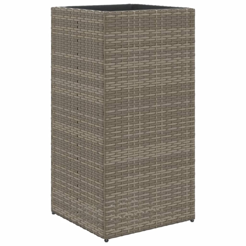vidaXL Ζαρντινιέρα Κήπου Γκρι 40x40x80 εκ. από Συνθετικό Ρατάν