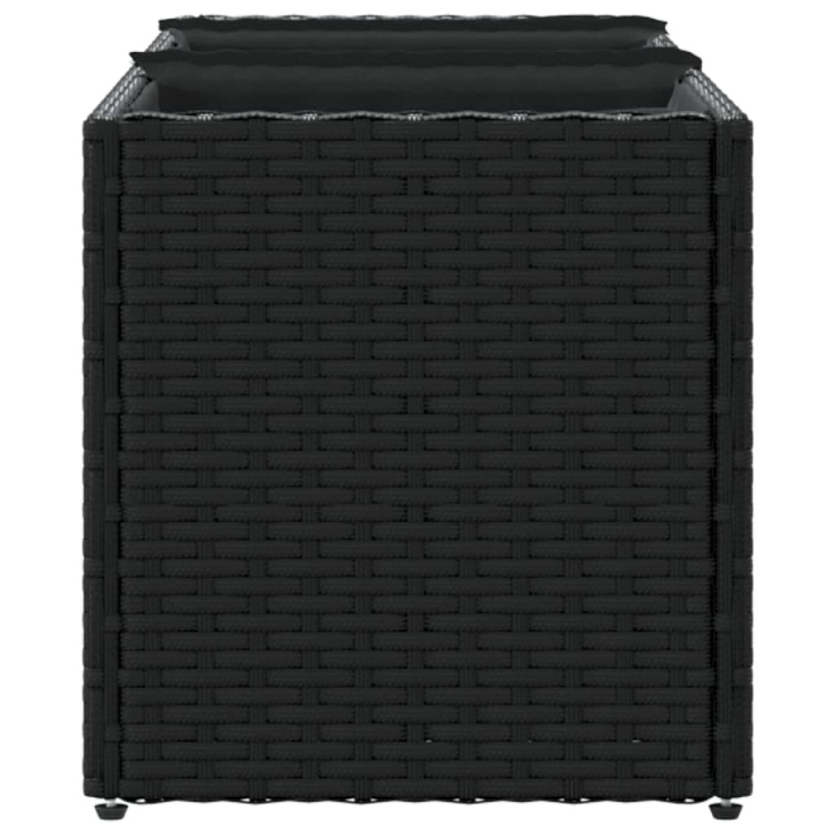 vidaXL Ζαρντινιέρα Κήπου Μαύρη 105x30x32 εκ. Συνθ. Ρατάν με 3 Γλάστρες