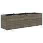 vidaXL Ζαρντινιέρα Κήπου Γκρι 105x30x32 εκ. Συνθ. Ρατάν με 3 Γλάστρες
