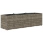 vidaXL Ζαρντινιέρα Κήπου Γκρι 105x30x32 εκ. Συνθ. Ρατάν με 3 Γλάστρες