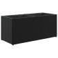 vidaXL Ζαρντινιέρα Κήπου Μαύρη 72x30x32 εκ. Συνθ. Ρατάν με 2 Γλάστρες