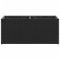 vidaXL Ζαρντινιέρα Κήπου Μαύρη 72x30x32 εκ. Συνθ. Ρατάν με 2 Γλάστρες