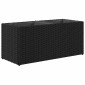 vidaXL Ζαρντινιέρα Κήπου Μαύρη 72x30x32 εκ. Συνθ. Ρατάν με 2 Γλάστρες