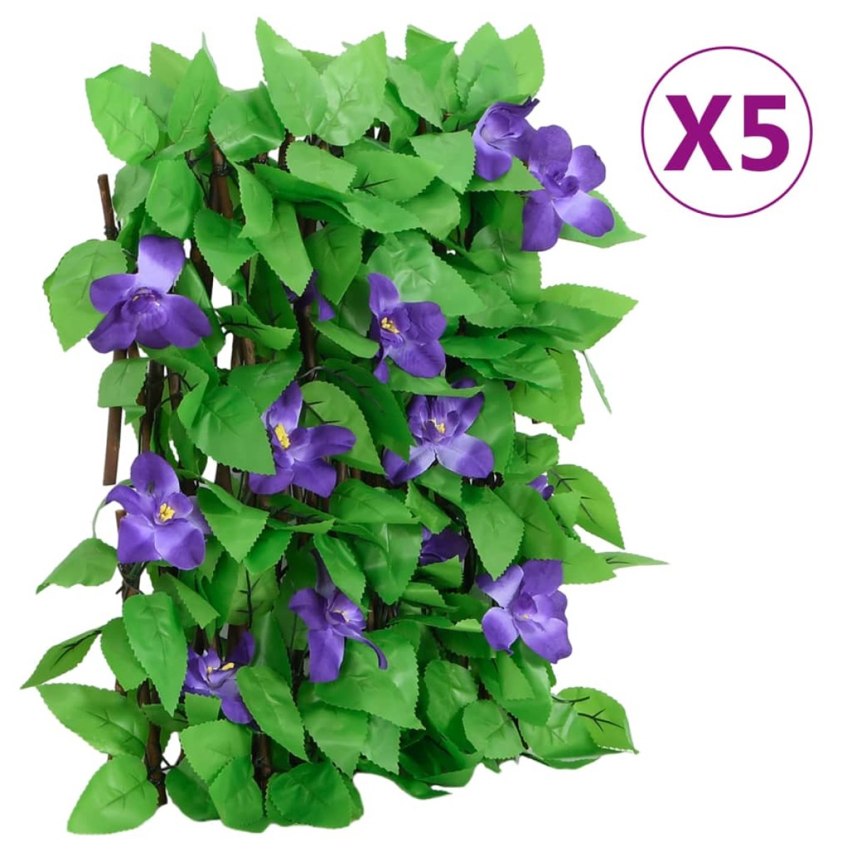 vidaXL Καφασωτό Επεκτεινόμενο 5 Τεμ. Πράσινο 180x30εκ. Τεχνητός Κισσός