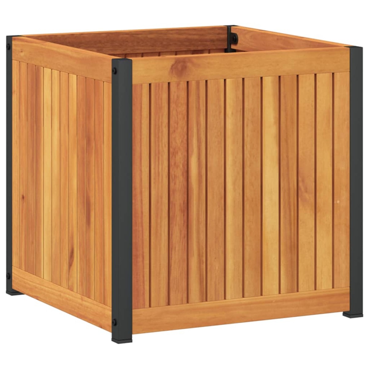 vidaXL Ζαρντινιέρα Κήπου 45x45x44 εκ. Μασίφ Ξύλο Ακακίας/Ατσάλι