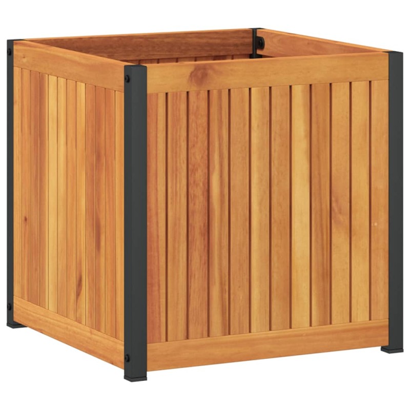 vidaXL Ζαρντινιέρα Κήπου 45x45x44 εκ. Μασίφ Ξύλο Ακακίας/Ατσάλι