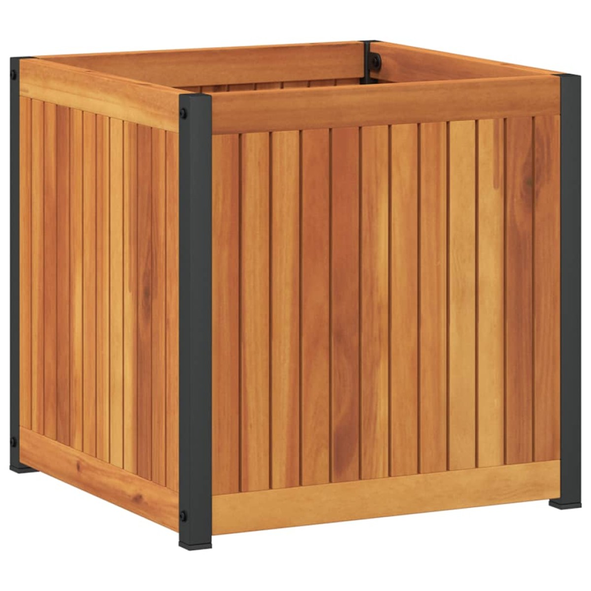 vidaXL Ζαρντινιέρα Κήπου 45x45x44 εκ. Μασίφ Ξύλο Ακακίας/Ατσάλι