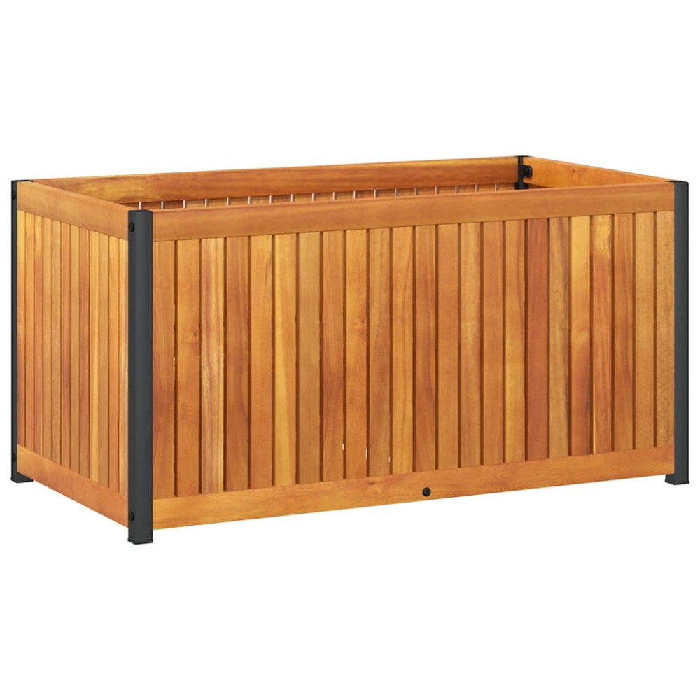 vidaXL Ζαρντινιέρα Κήπου 85x45x44 εκ. Μασίφ Ξύλο Ακακίας/Ατσάλι