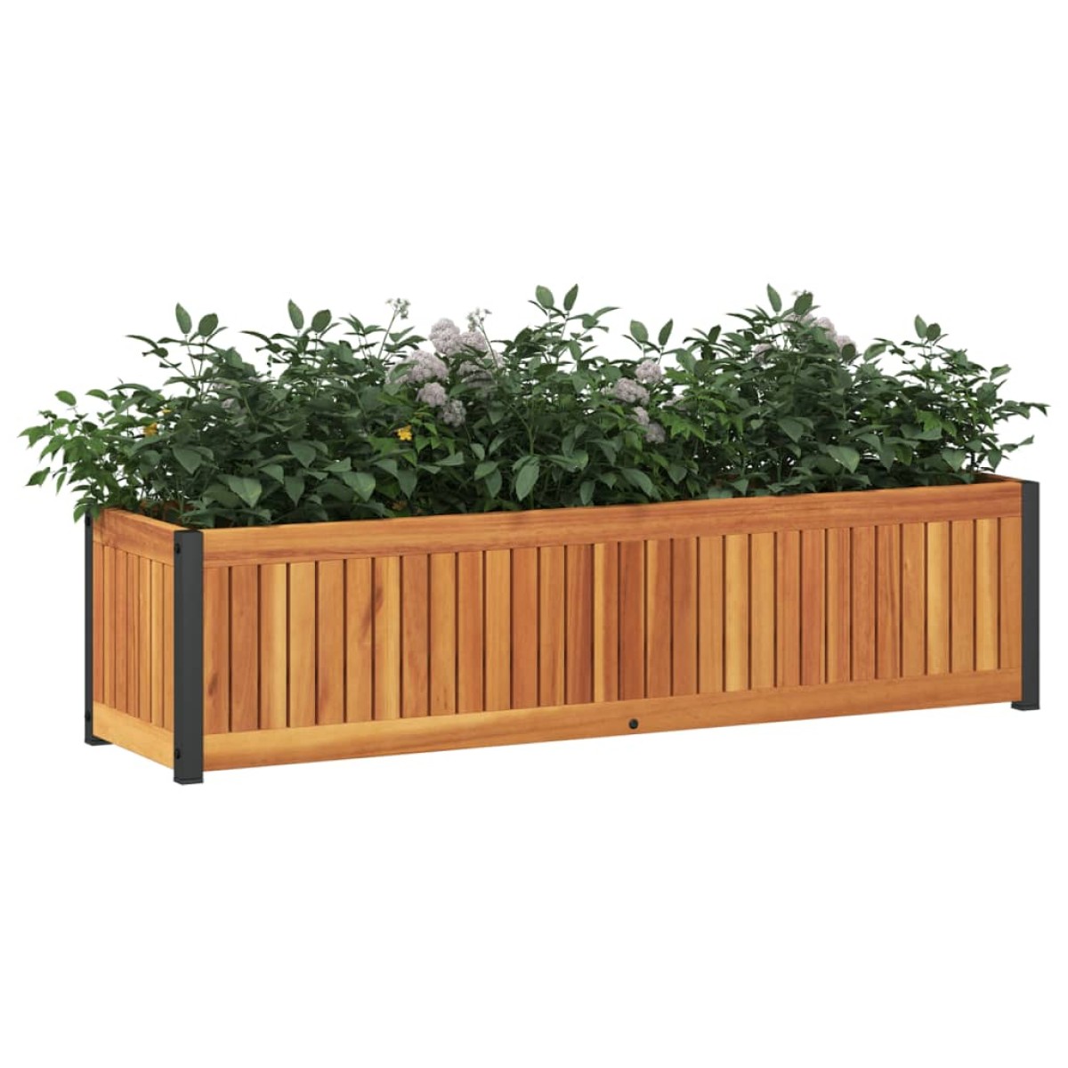 vidaXL Ζαρντινιέρα Κήπου 110x30x27,5 εκ. Μασίφ Ξύλο Ακακίας/Ατσάλι