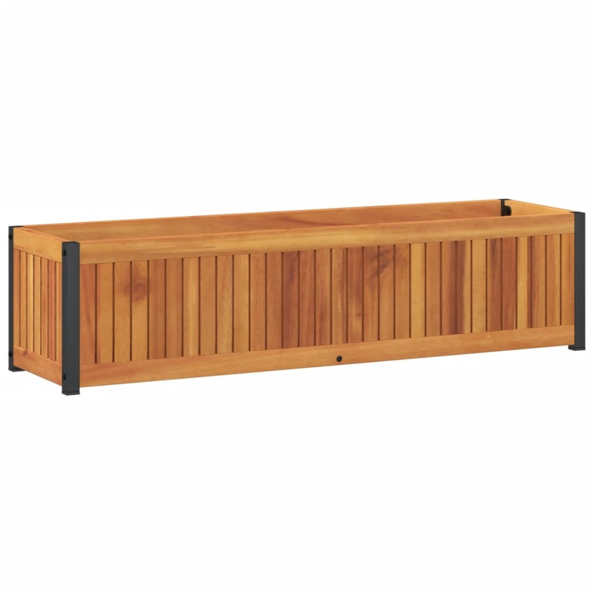 vidaXL Ζαρντινιέρα Κήπου 110x30x27,5 εκ. Μασίφ Ξύλο Ακακίας/Ατσάλι