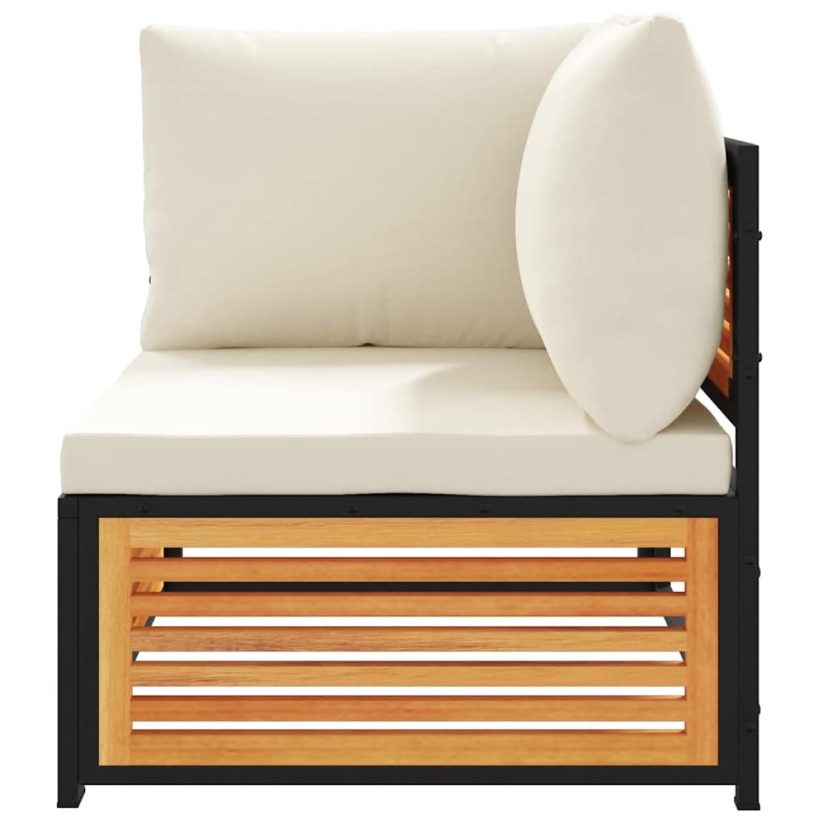 vidaXL Καναπές Κήπου Γωνιακός Μασίφ Ξύλο Ακακίας με Μαξιλάρια