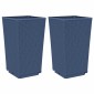 vidaXL Ζαρντινιέρες Κήπου 2 τεμ. Μπλε Γκρι 32,5x32,5x57 εκ. Πολυπροπυλένιο