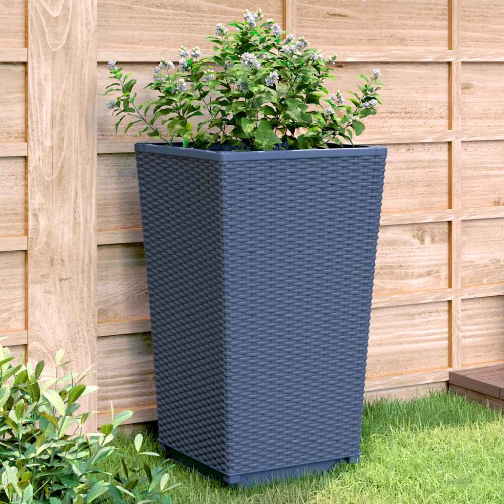 vidaXL Ζαρντινιέρες Κήπου 2 τεμ. Μπλε Γκρι 32,5x32,5x57 εκ. Πολυπροπυλένιο