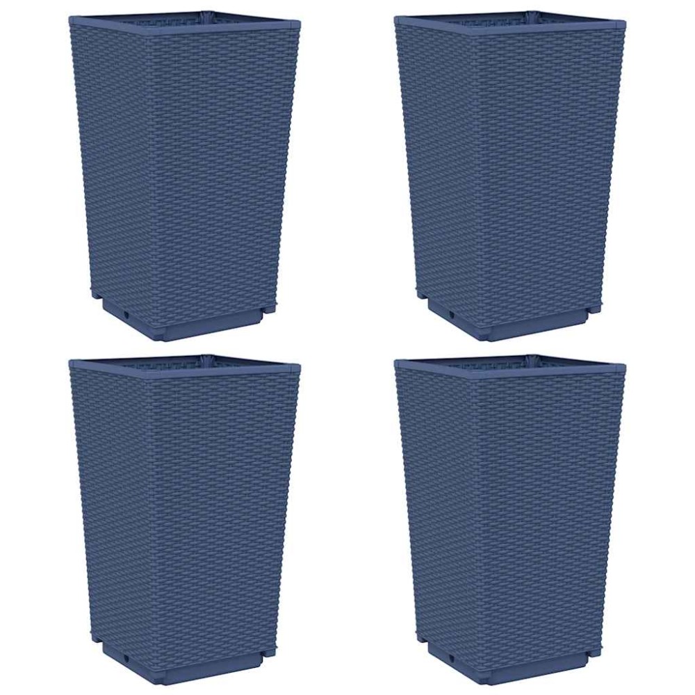 vidaXL Ζαρντινιέρες Κήπου 4 τεμ. Μπλε Γκρι 32,5x32,5x57 εκ. Πολυπροπυλένιο