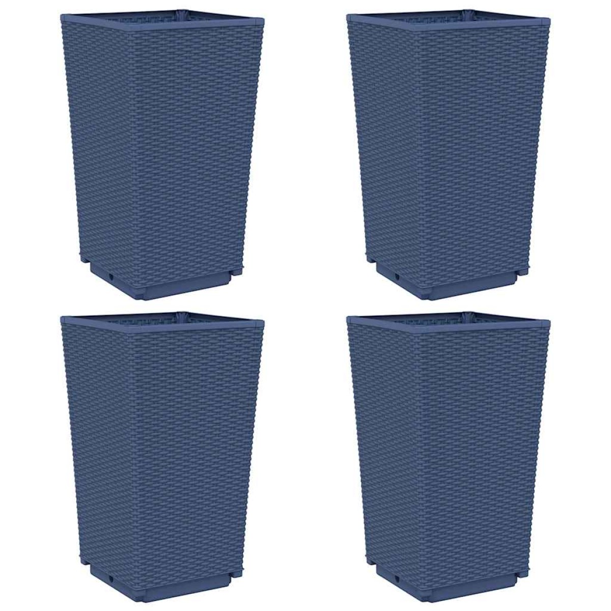 vidaXL Ζαρντινιέρες Κήπου 4 τεμ. Μπλε Γκρι 32,5x32,5x57 εκ. Πολυπροπυλένιο