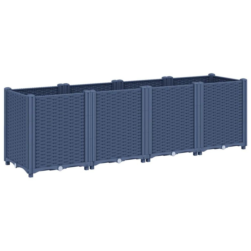 vidaXL Ζαρντινιέρα Κήπου Μπλε Γκρι 160x40x53 εκ. Πολυπροπυλένιο