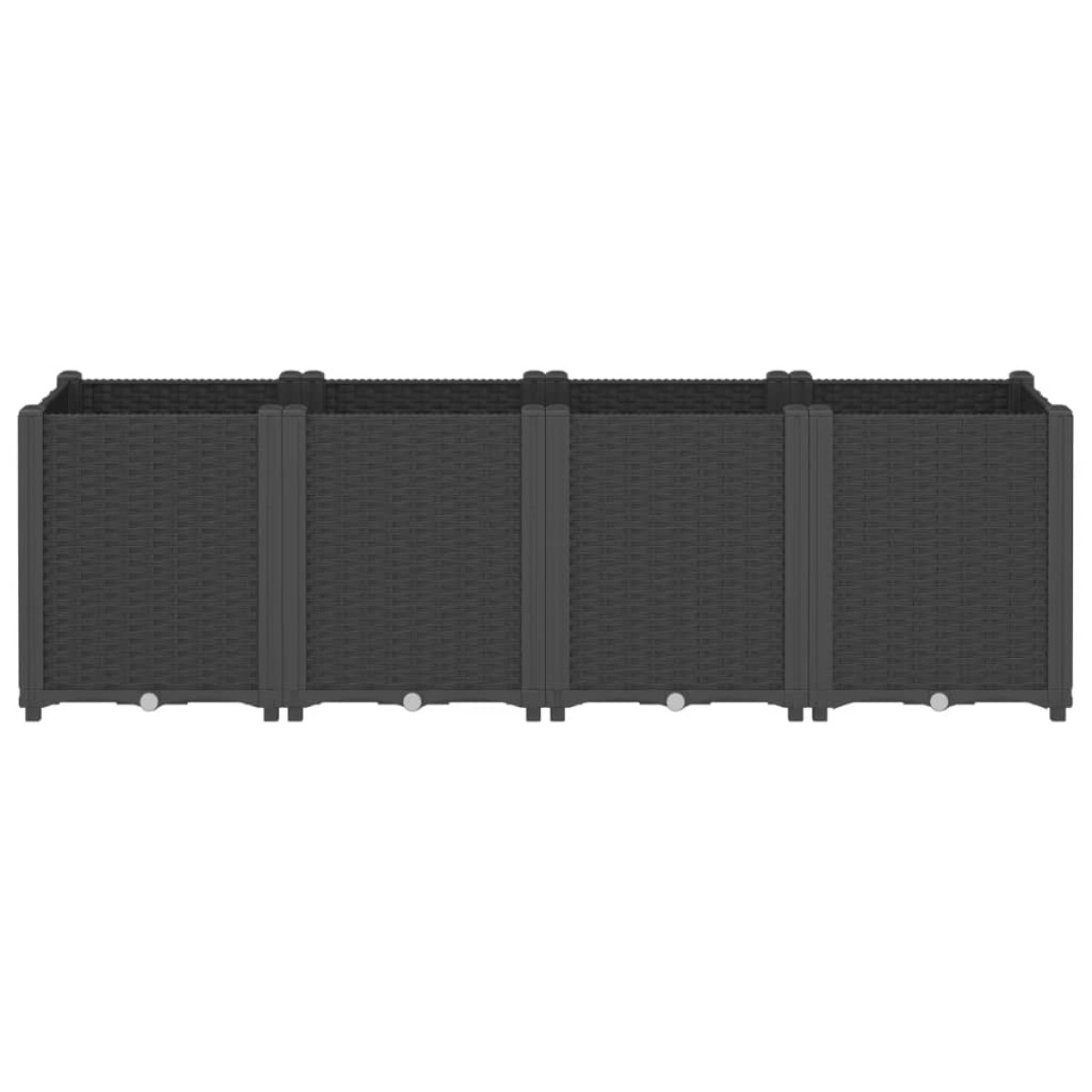 vidaXL Ζαρντινιέρα Κήπου Μαύρη 160x40x53 εκ. Πολυπροπυλένιο