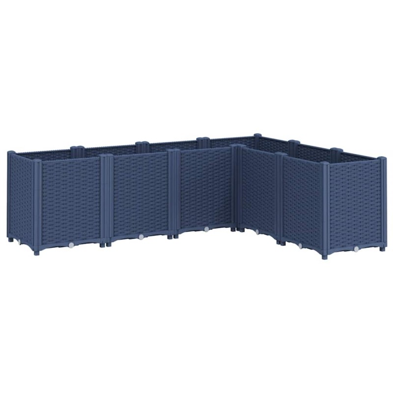 vidaXL Ζαρντινιέρα Κήπου Μπλε Γκρι 160x120x53 εκ. Πολυπροπυλένιο