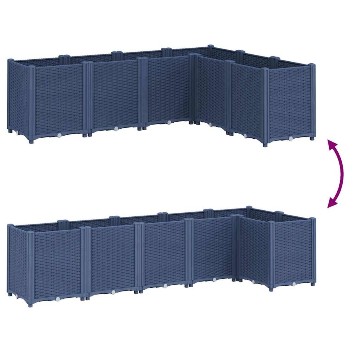 vidaXL Ζαρντινιέρα Κήπου Μπλε Γκρι 160x120x53 εκ. Πολυπροπυλένιο