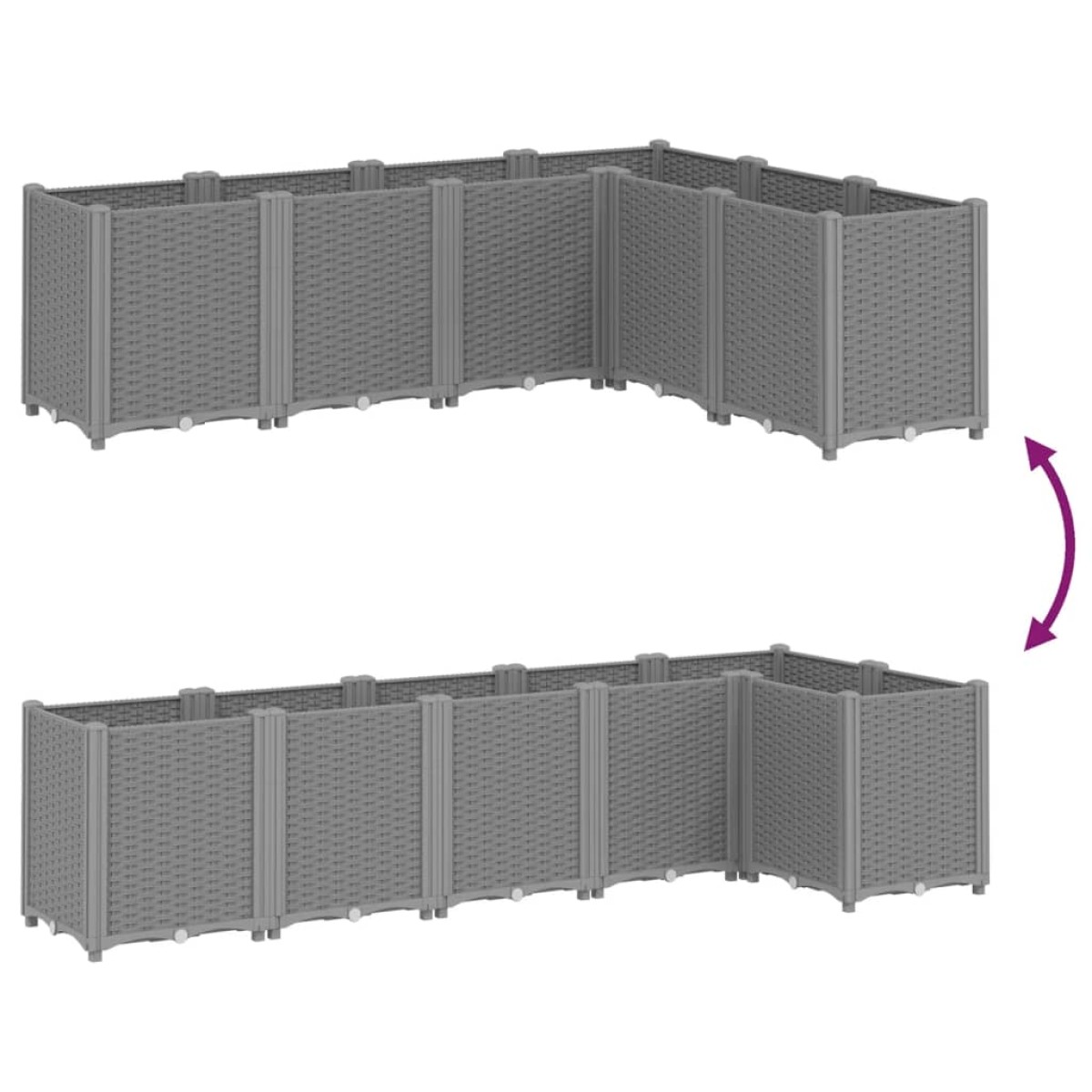 vidaXL Ζαρντινιέρα Κήπου Ανοιχτό Γκρι 160x120x53 εκ. Πολυπροπυλένιο