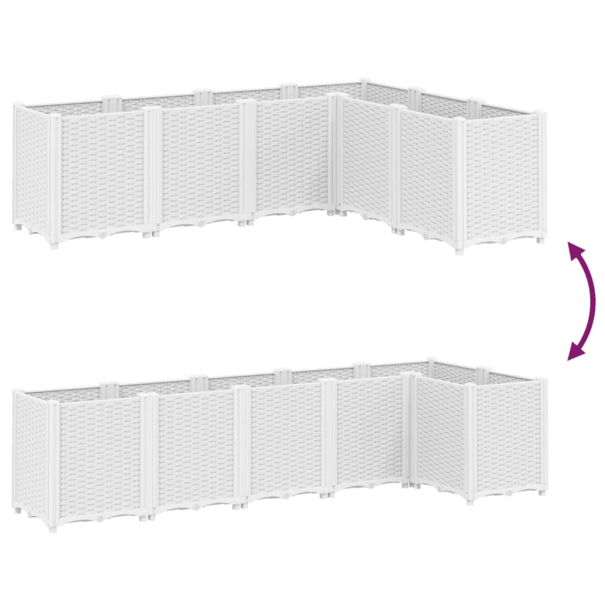 vidaXL Ζαρντινιέρα Κήπου Λευκή 160x120x53 εκ. Πολυπροπυλένιο