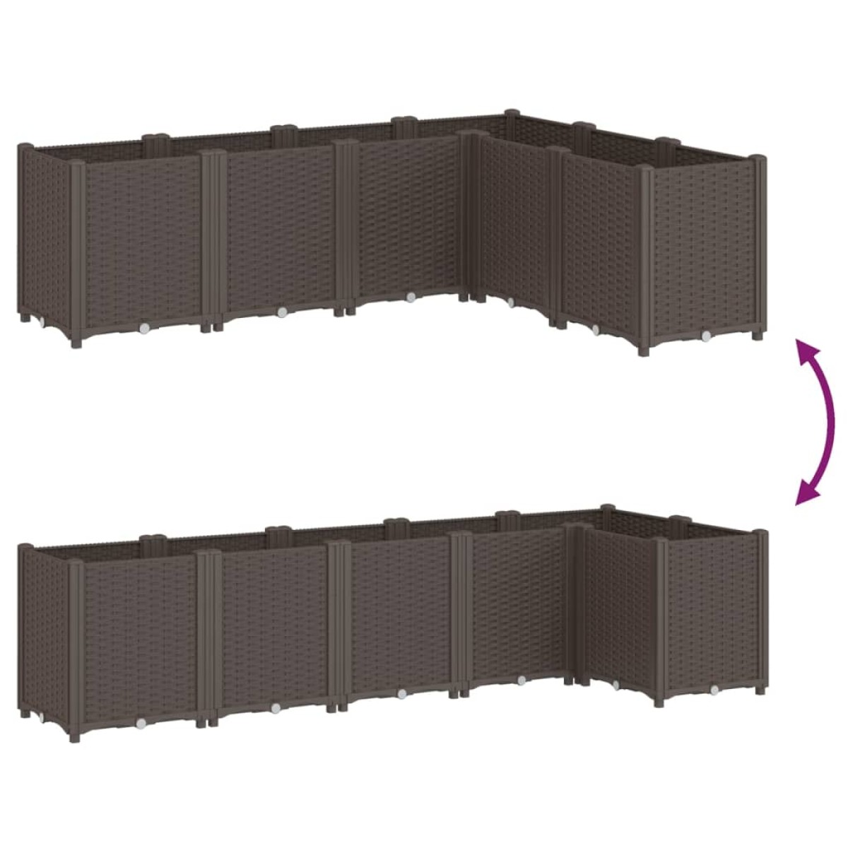 vidaXL Ζαρντινιέρα Κήπου Καφέ 160x120x53 εκ. Πολυπροπυλένιο