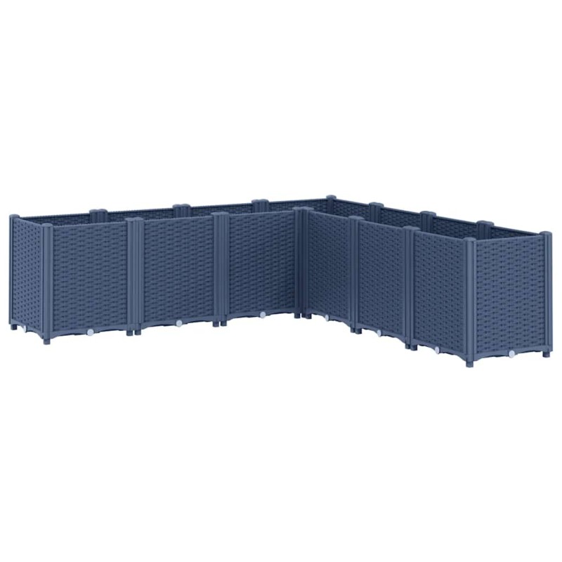 vidaXL Ζαρντινιέρα Κήπου Μπλε Γκρι 160x160x53 εκ. Πολυπροπυλένιο