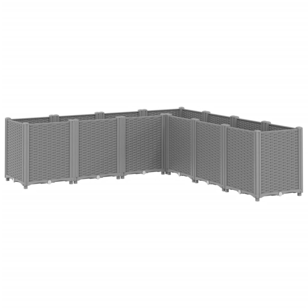 vidaXL Ζαρντινιέρα Κήπου Ανοιχτό Γκρι 160x160x53 εκ. Πολυπροπυλένιο