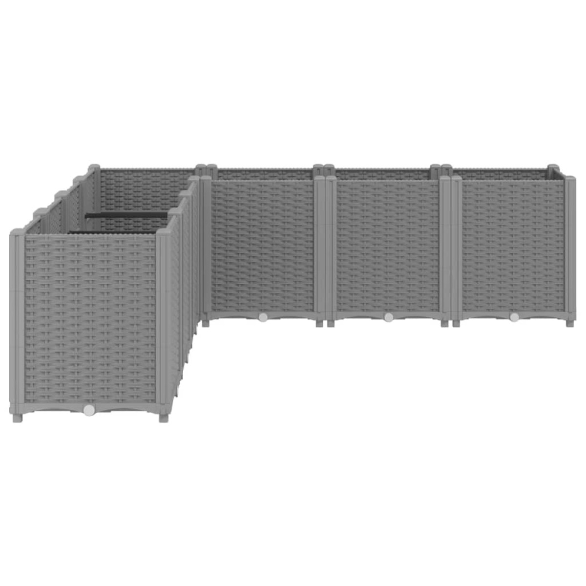 vidaXL Ζαρντινιέρα Κήπου Ανοιχτό Γκρι 160x160x53 εκ. Πολυπροπυλένιο