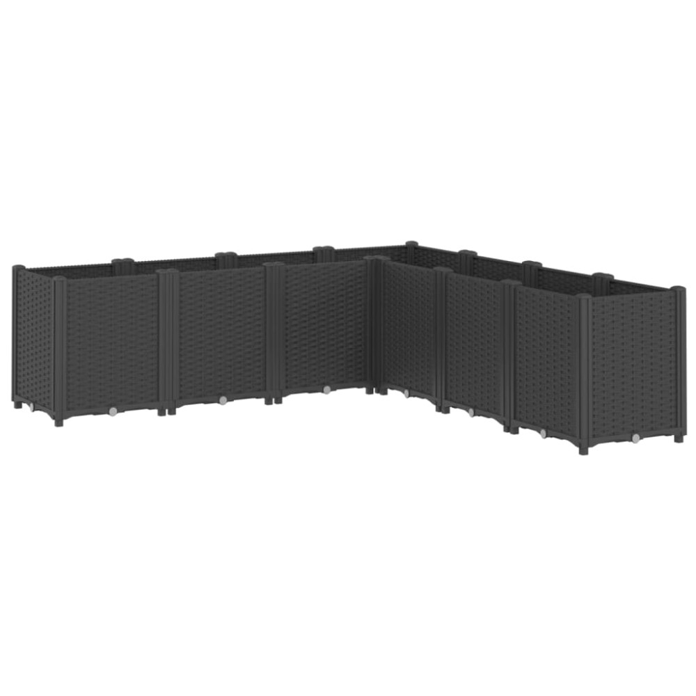 vidaXL Ζαρντινιέρα Κήπου Μαύρη 160x160x53 εκ. Πολυπροπυλένιο