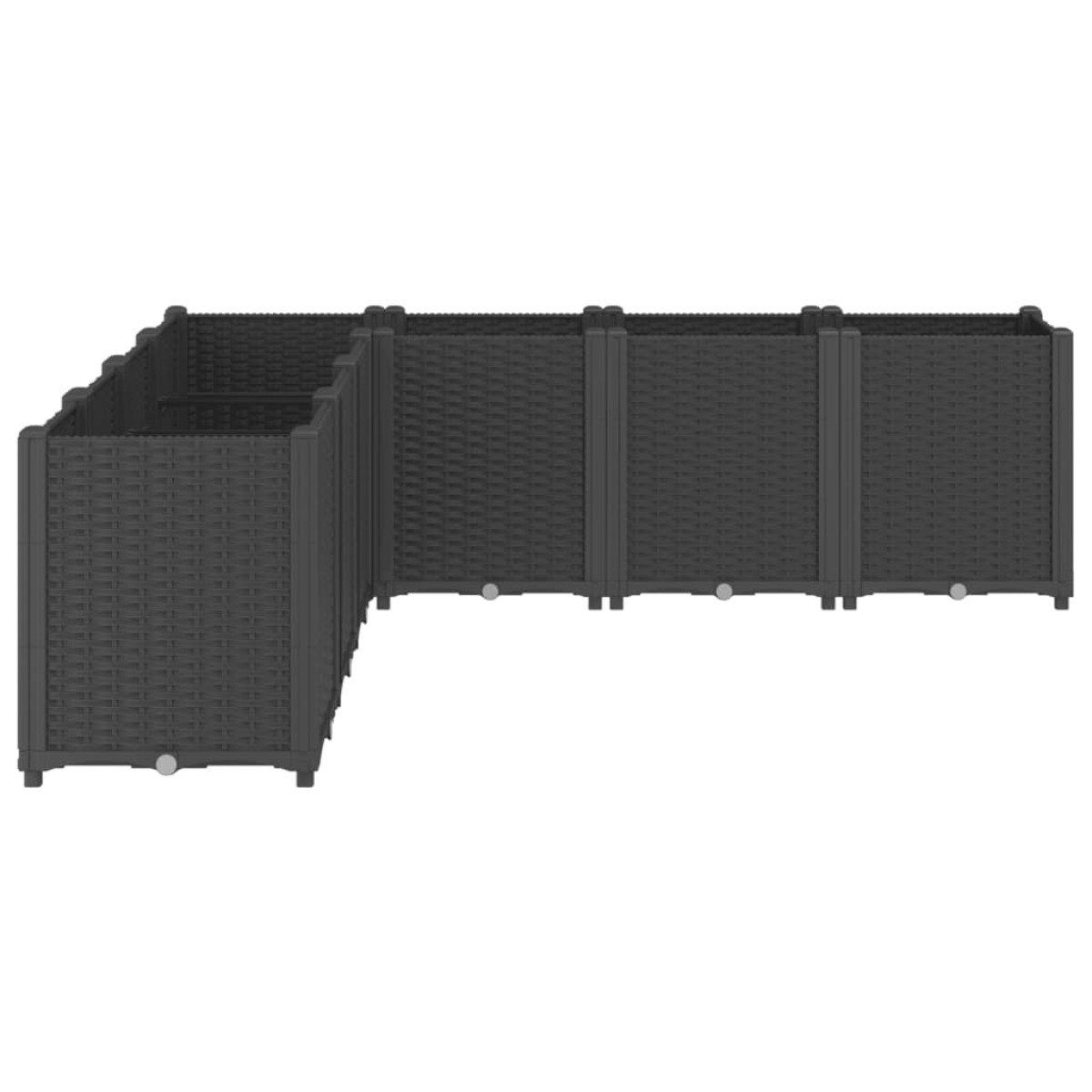vidaXL Ζαρντινιέρα Κήπου Μαύρη 160x160x53 εκ. Πολυπροπυλένιο