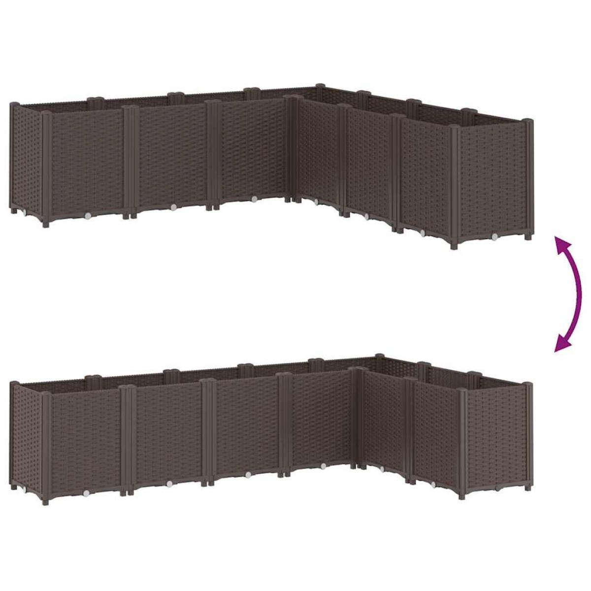 vidaXL Ζαρντινιέρα Κήπου Καφέ 160x160x53 εκ. Πολυπροπυλένιο