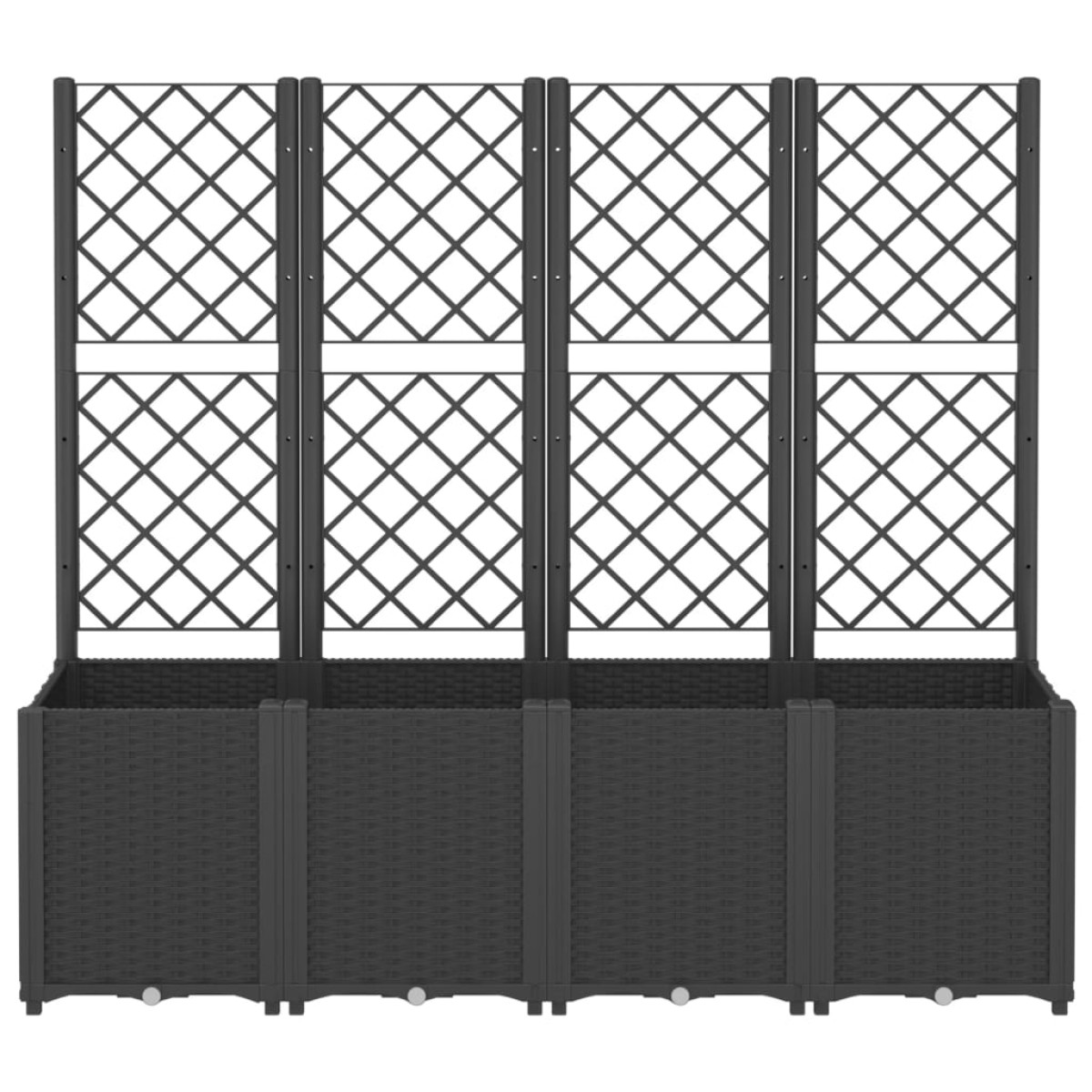 vidaXL Ζαρντινιέρα Κήπου με Καφασωτό Μαύρο 160 x 40 x 140 εκ. από PP