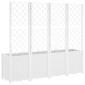 vidaXL Ζαρντινιέρα Κήπου με Καφασωτό Λευκή 160x40x140 εκ. Πολυπροπ.