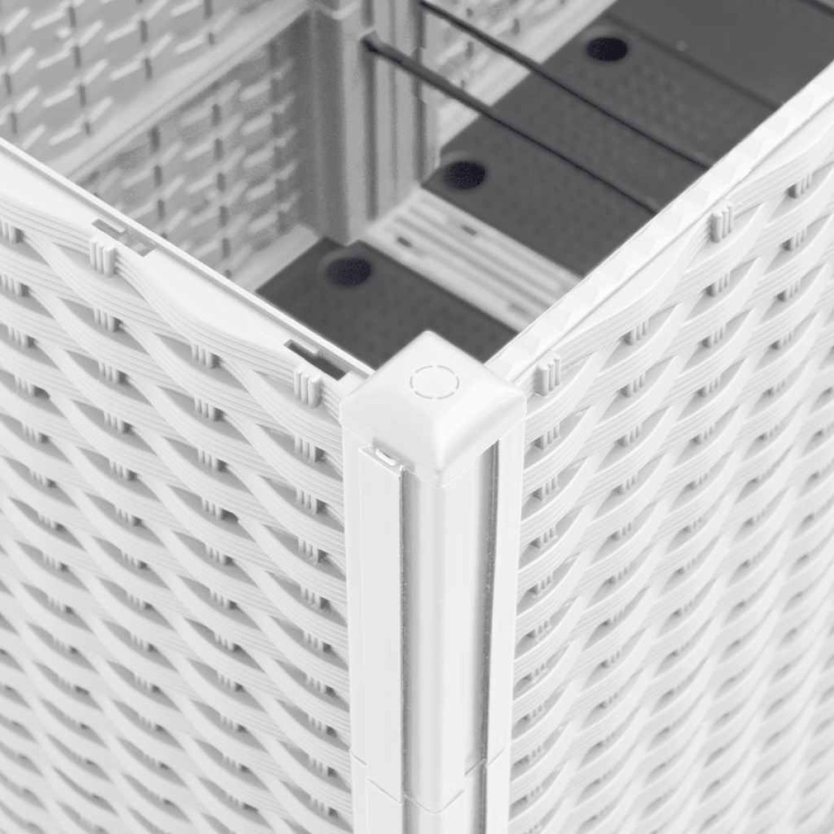 vidaXL Ζαρντινιέρα Κήπου με Καφασωτό Λευκή 160x40x140 εκ. Πολυπροπ.
