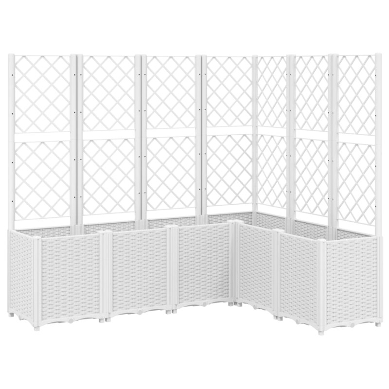 vidaXL Ζαρντινιέρα Κήπου με Καφασωτό Λευκή 160x120x140 εκ. από PP