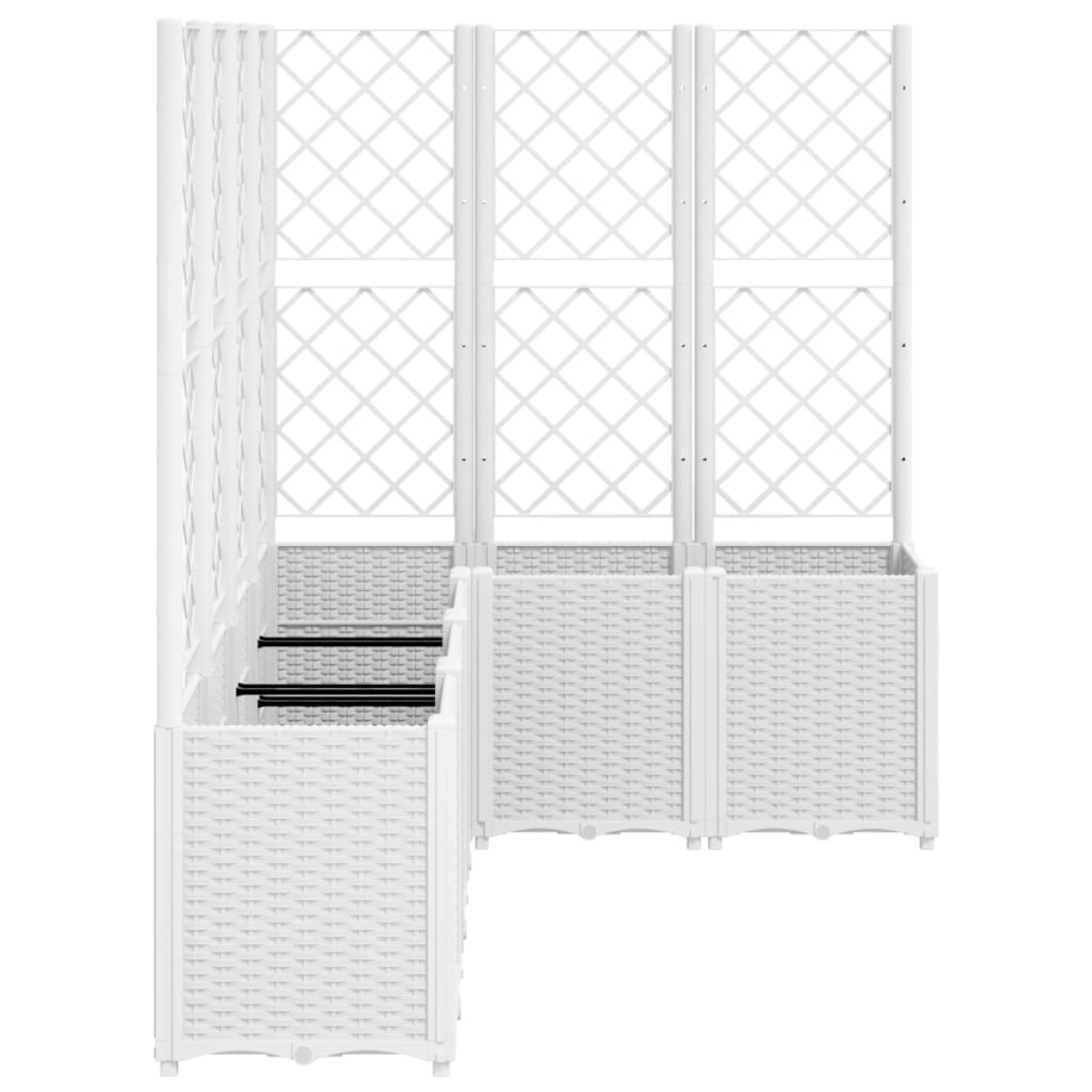 vidaXL Ζαρντινιέρα Κήπου με Καφασωτό Λευκή 160x120x140 εκ. από PP