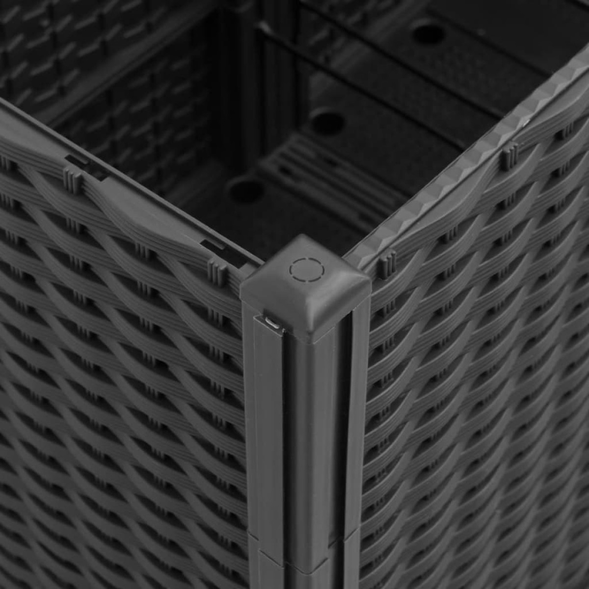 vidaXL Ζαρντινιέρα Κήπου με Καφασωτό Μαύρη 160 x 160 x 140 εκ. από PP