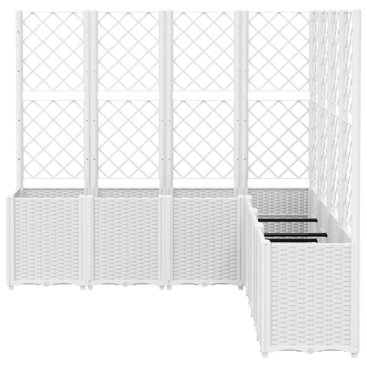 vidaXL Ζαρντινιέρα Κήπου με Καφασωτό Λευκή 160x160x140 εκ. Πολυπροπ.
