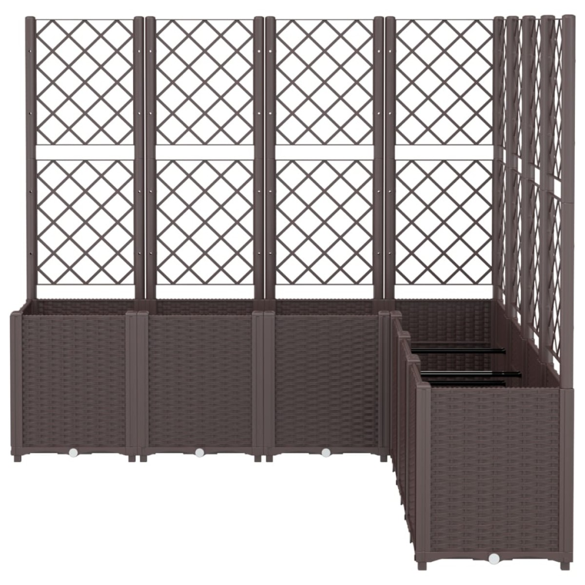 vidaXL Ζαρντινιέρα Κήπου με Καφασωτό Καφέ 160 x 160 x 140 εκ. από PP