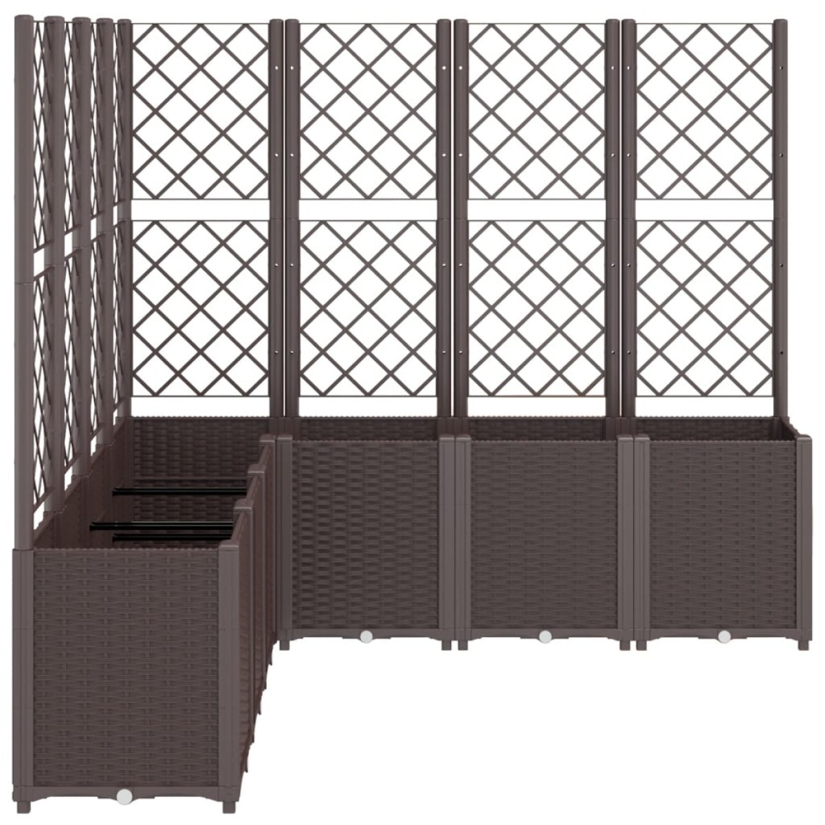 vidaXL Ζαρντινιέρα Κήπου με Καφασωτό Καφέ 160 x 160 x 140 εκ. από PP