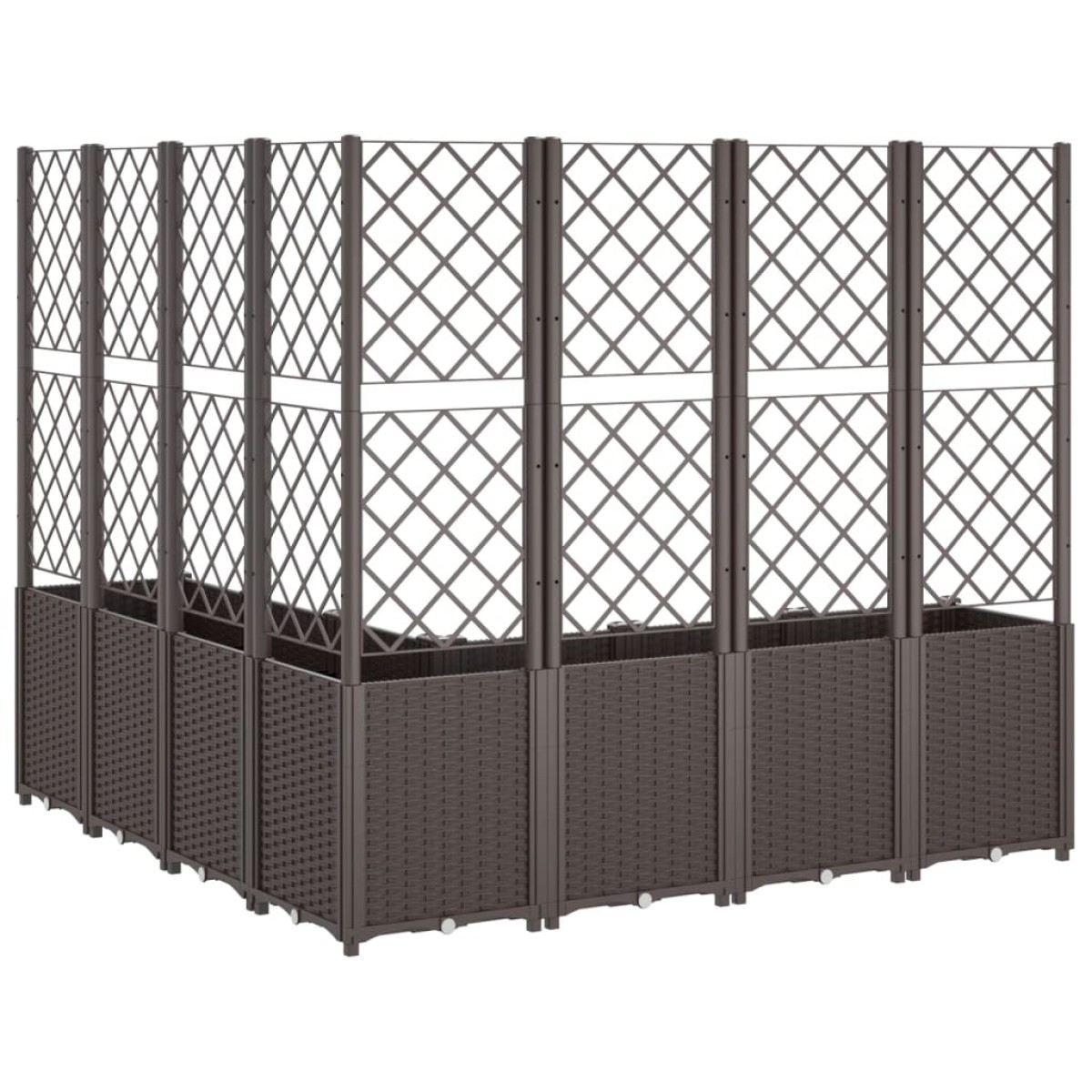 vidaXL Ζαρντινιέρα Κήπου με Καφασωτό Καφέ 160 x 160 x 140 εκ. από PP