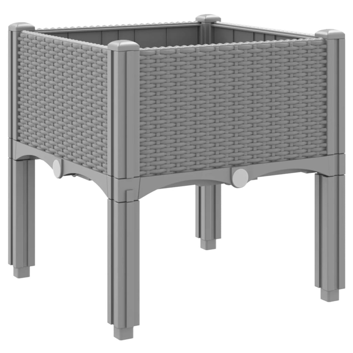 vidaXL Ζαρντινιέρα Κήπου με Πόδια Αν. Γκρι 40x40x42 εκ Πολυπροπυλένιο