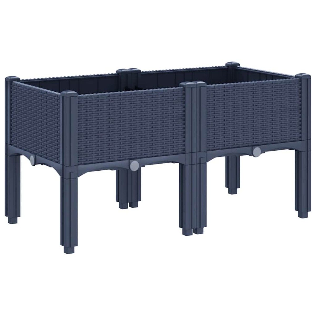 vidaXL Ζαρντινιέρα Κήπου με Πόδια Μπλε Γκρι 80x40x42 εκ. από Πολυπροπυλένιο
