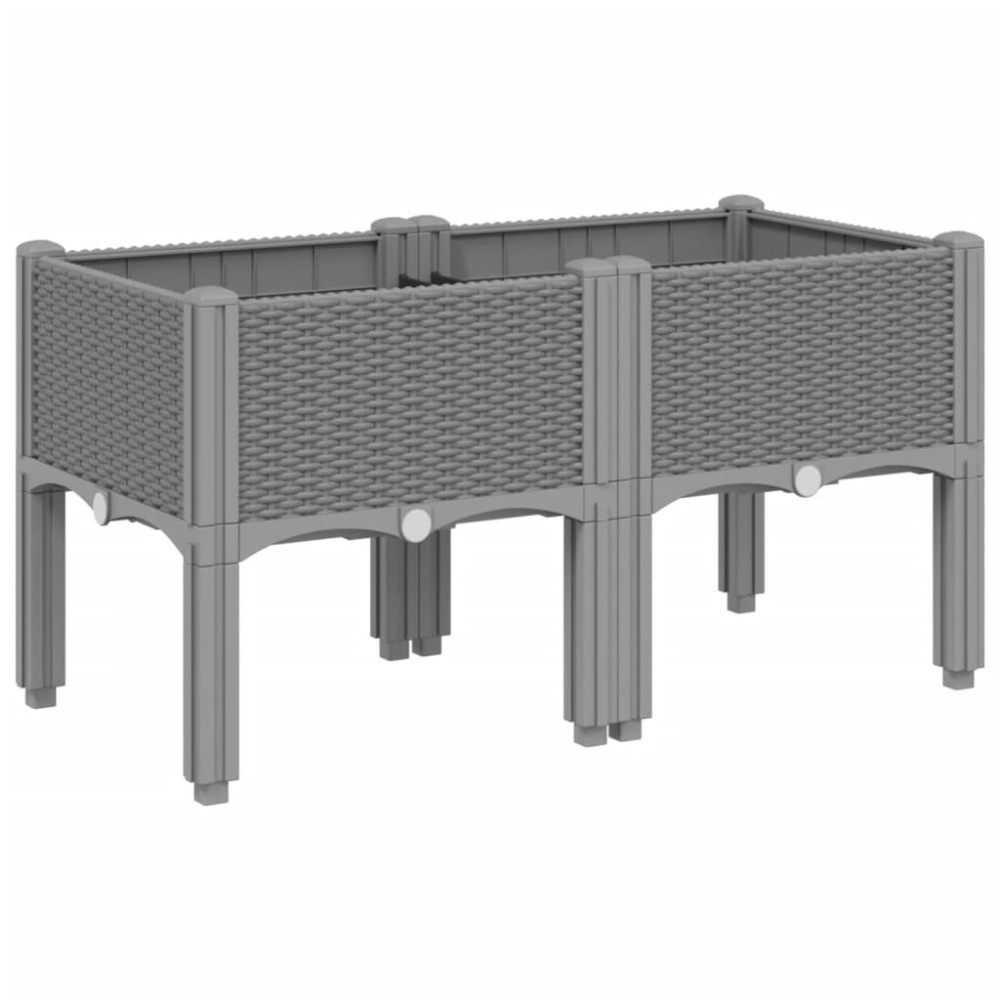 vidaXL Ζαρντινιέρα Κήπου με Πόδια Αν. Γκρι 80x40x42 εκ Πολυπροπυλένιο