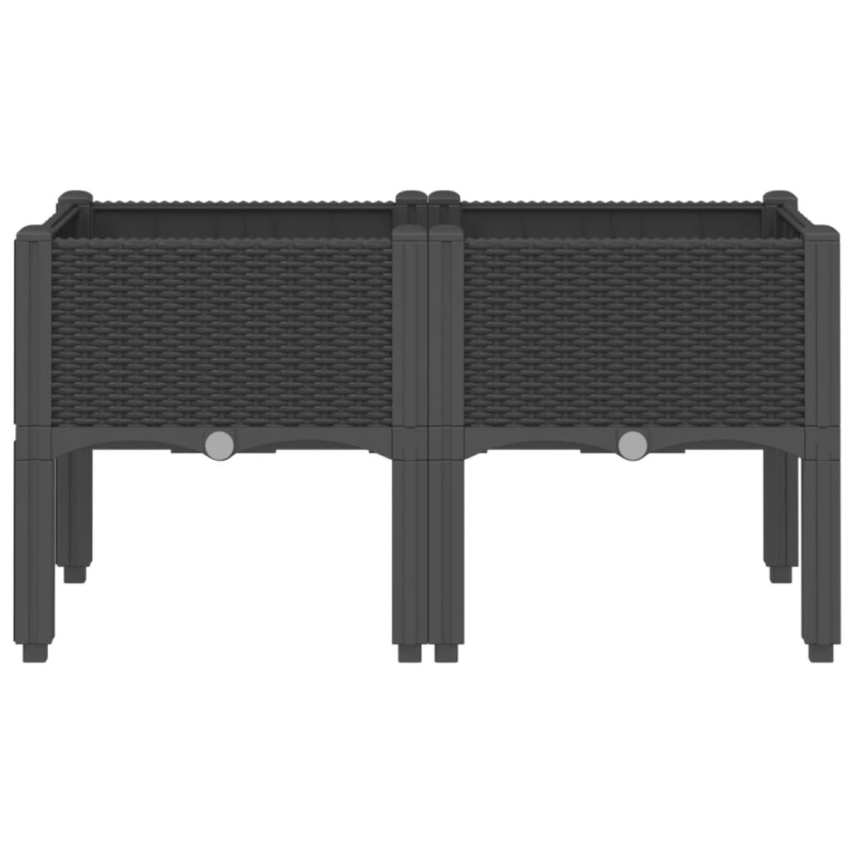 vidaXL Ζαρντινιέρα Κήπου με Πόδια Μαύρη 80x40x42 εκ. Πολυπροπυλένιο