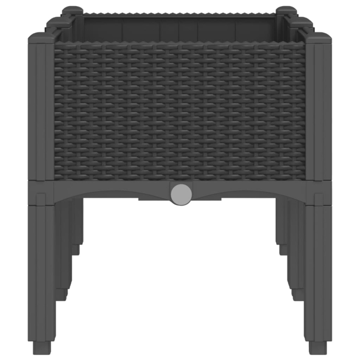 vidaXL Ζαρντινιέρα Κήπου με Πόδια Μαύρη 80x40x42 εκ. Πολυπροπυλένιο