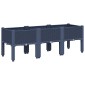 vidaXL Ζαρντινιέρα Κήπου με Πόδια Μπλε Γκρι 120x40x42 εκ. Πολυπροπυλένιο
