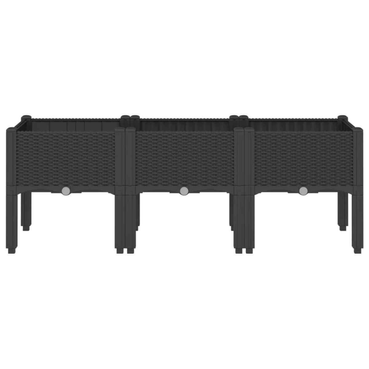 vidaXL Ζαρντινιέρα Κήπου με Πόδια Μαύρη 120x40x42 εκ. Πολυπροπυλένιο