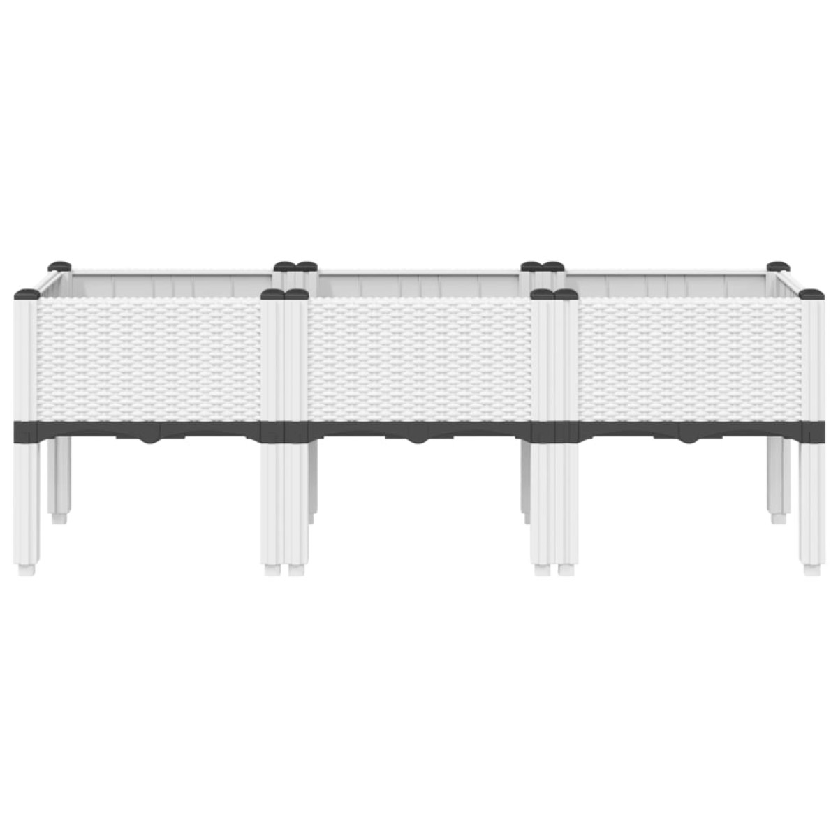 vidaXL Ζαρντινιέρα Κήπου με Πόδια Λευκή 120x40x42 εκ. Πολυπροπυλένιο